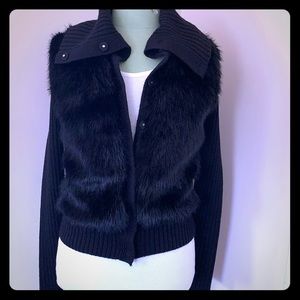 Faux Fur Black Sweater